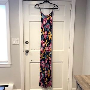 JULIE Multi Floral Open Back Ankle Length Dress S